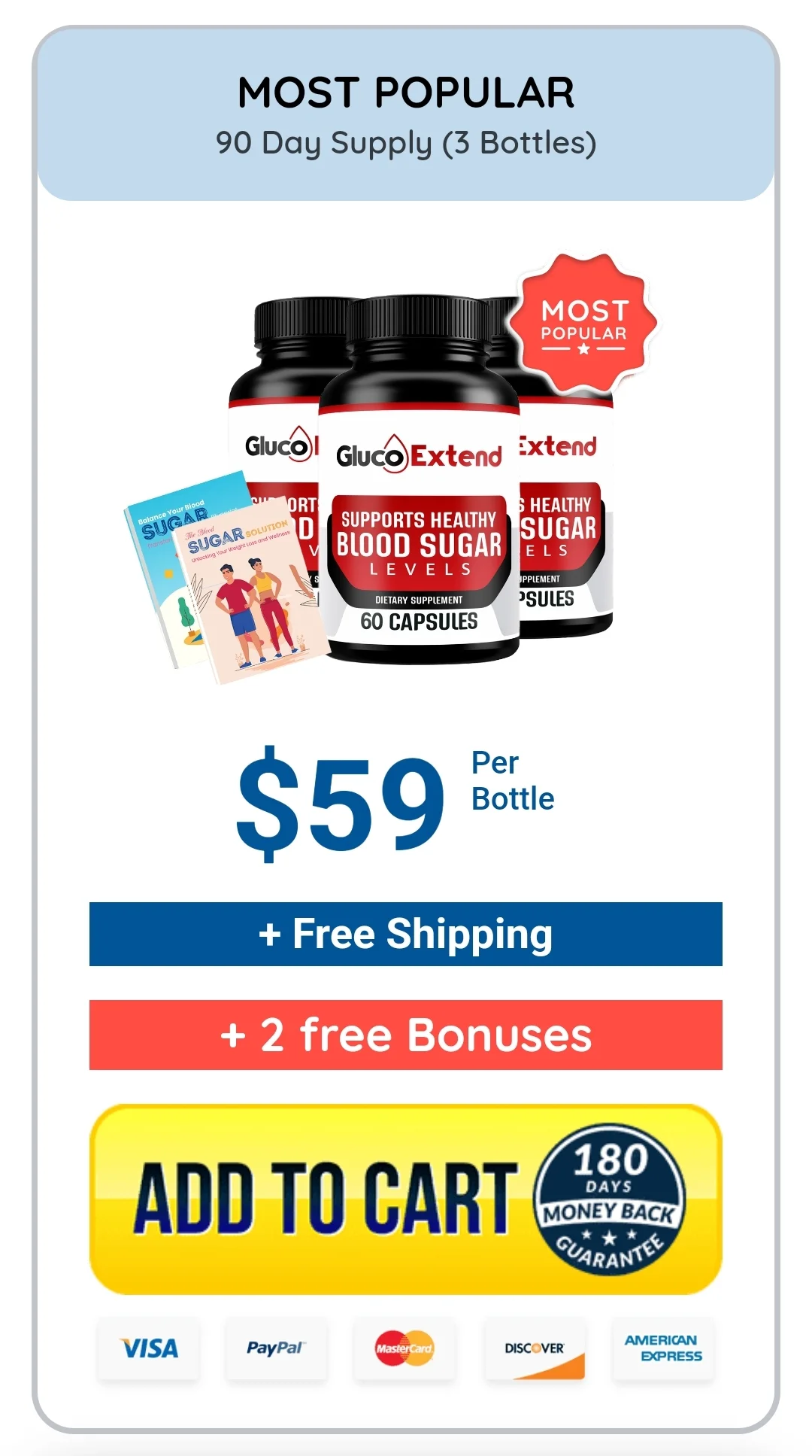 Gluco Extend™ 3 bottles pricing